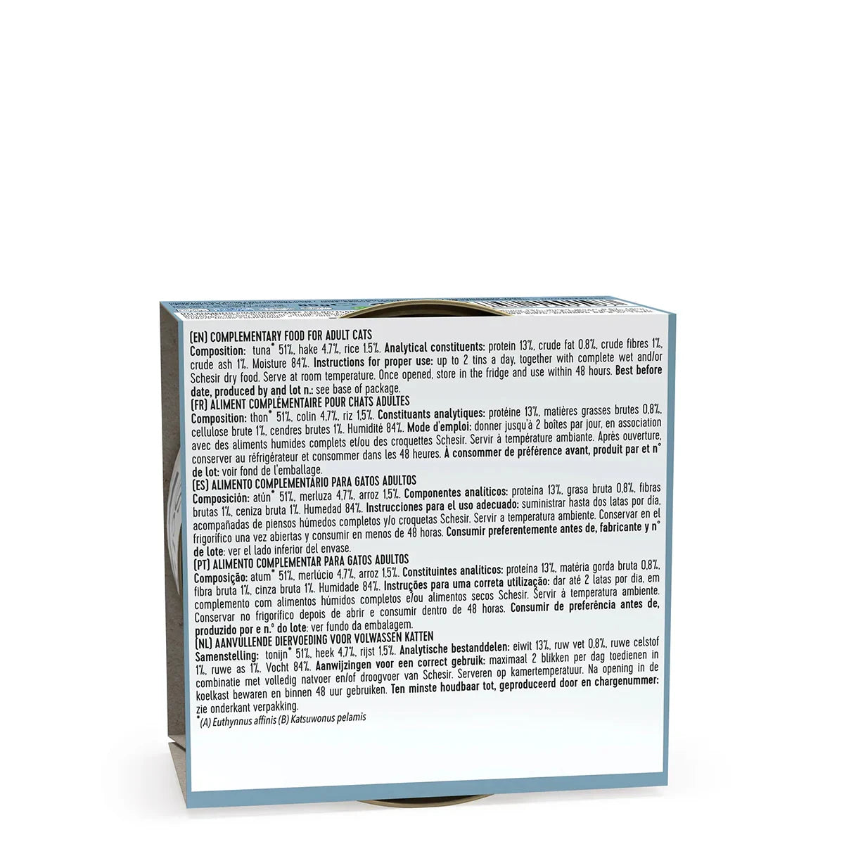 Schesir Tuna Whole Meat With Hake In Jelly Canned Cat Wet Food - 85g - Zigly