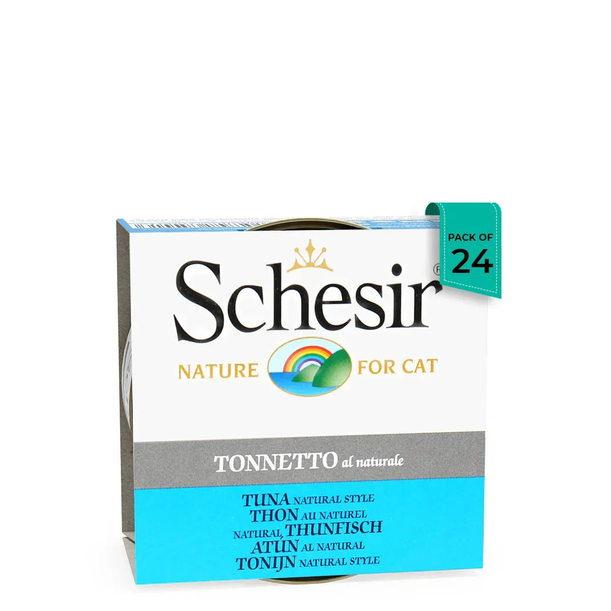 Schesir tuna natural style cat food pack of 24 cans with zigly