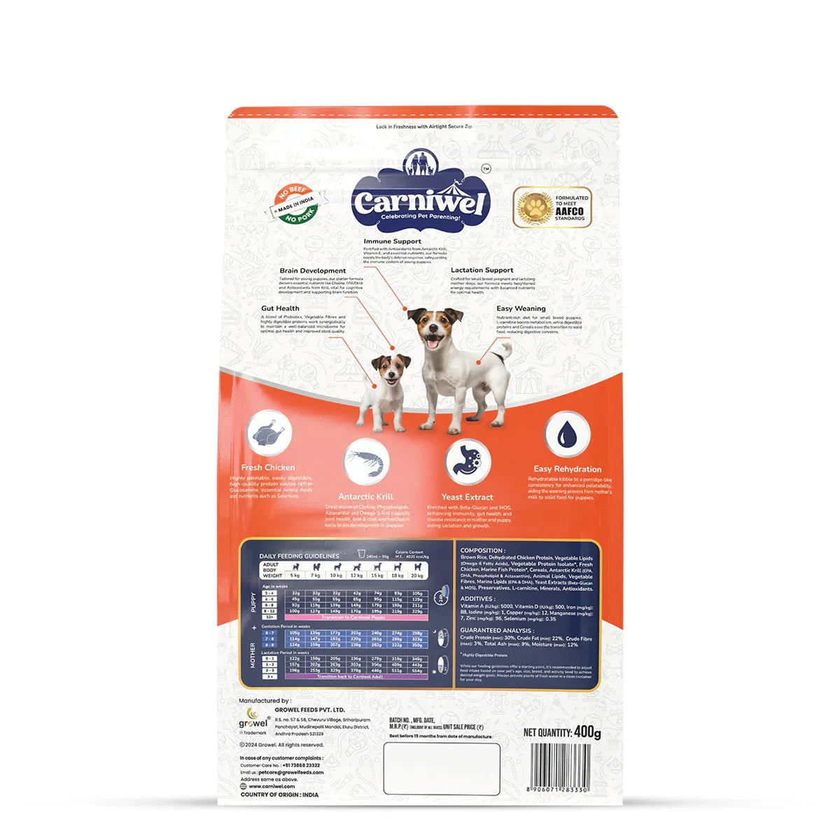 Carniwel Fresh Chicken Dry Dog Food for Small Breed, Starter - Zigly