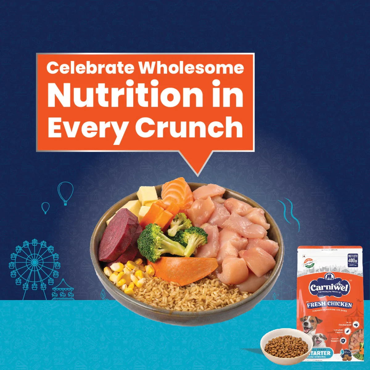 Carniwel Fresh Chicken Dry Dog Food for Small Breed, Starter - Zigly