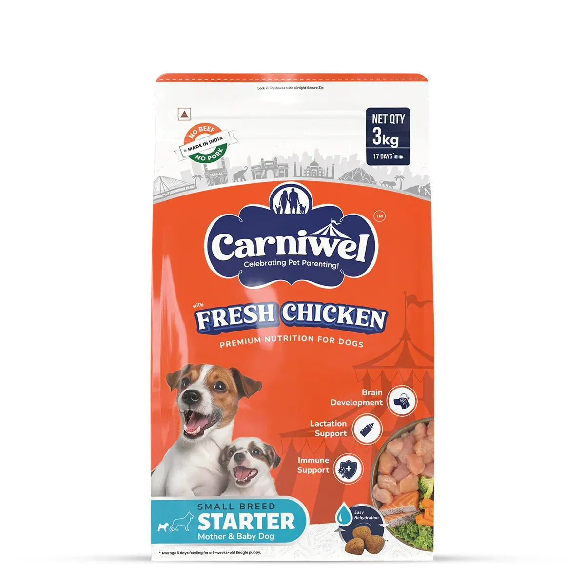Carniwel Fresh Chicken Dry Dog Food for Small Breed, Starter - Zigly