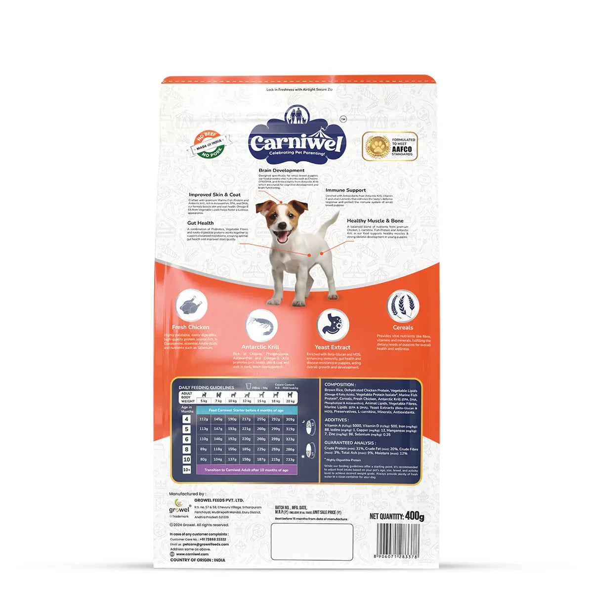 Carniwel Fresh Chicken Dry Dog Food for Small Breed, Puppy - Zigly