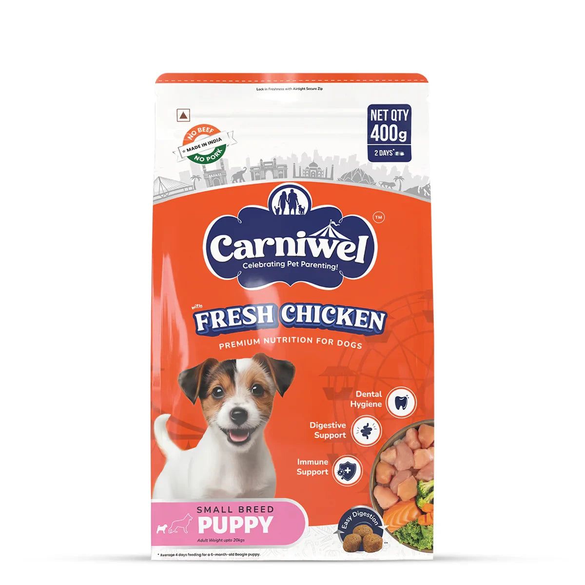 Carniwel Fresh Chicken Dry Dog Food for Small Breed, Puppy - Zigly