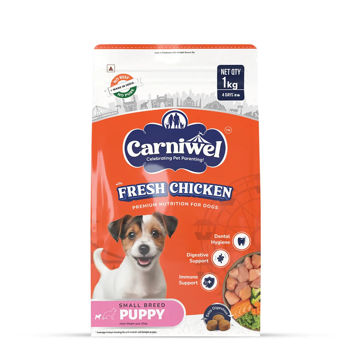 Carniwel Fresh Chicken Dry Dog Food for Small Breed, Puppy - Zigly