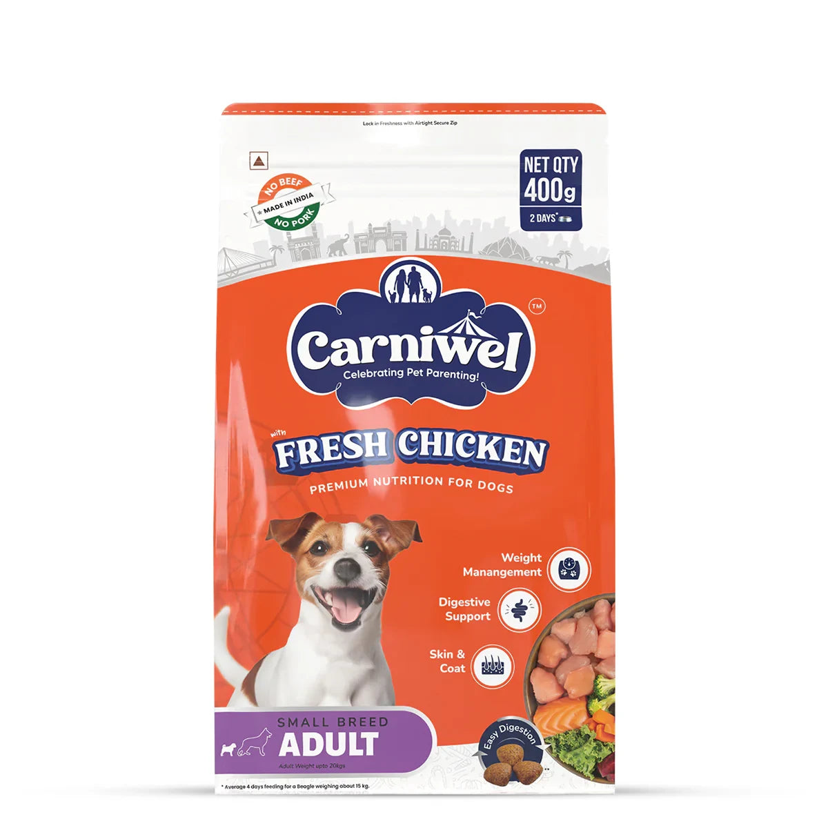 Carniwel Fresh Chicken Dry Dog Food for Small Breed, Adult - Zigly