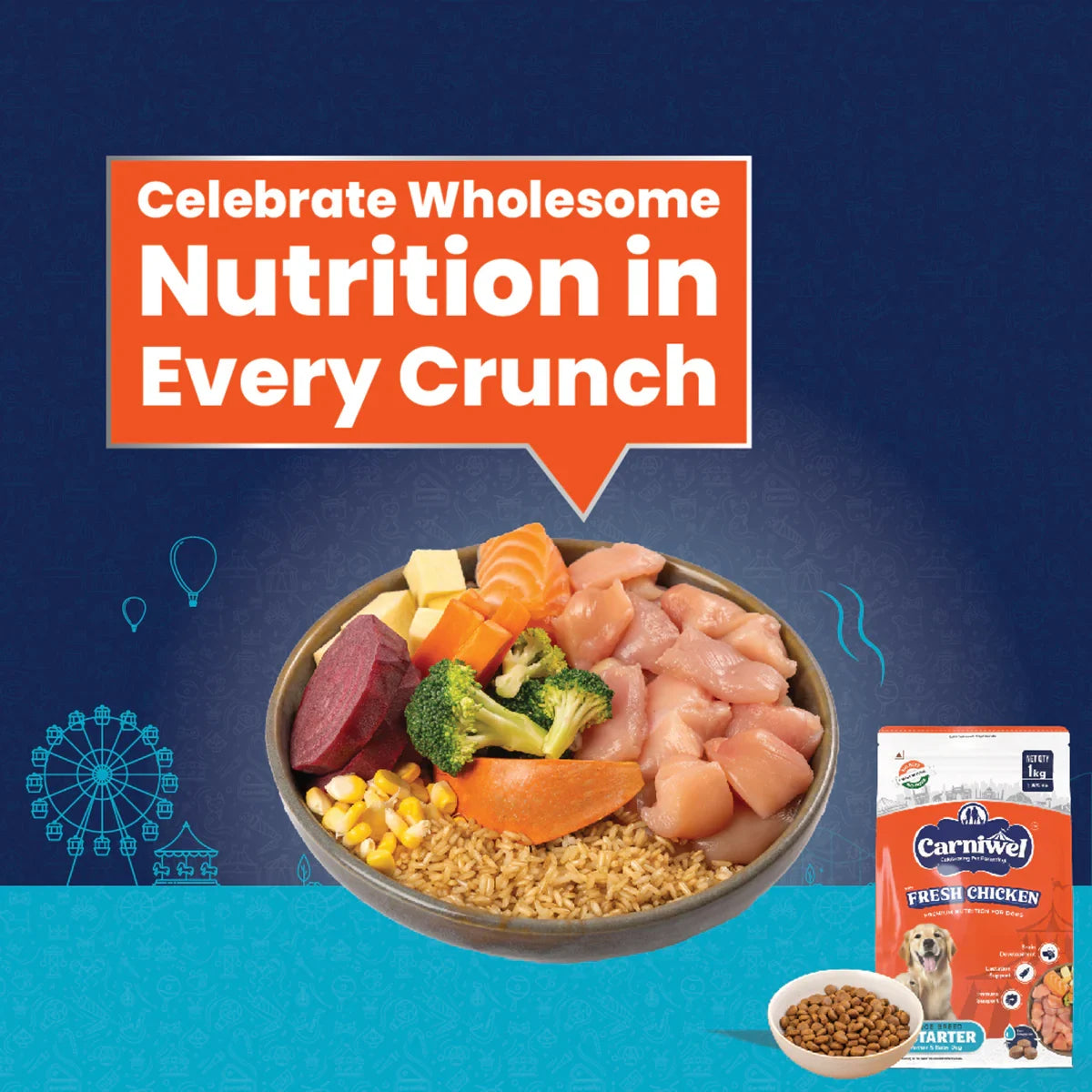 Carniwel Fresh Chicken Dry Dog Food for Large Breed, Starter - Zigly