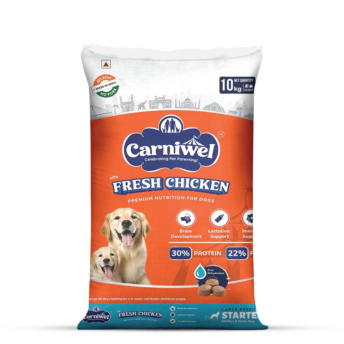 Carniwel Fresh Chicken Dry Dog Food for Large Breed, Starter - Zigly