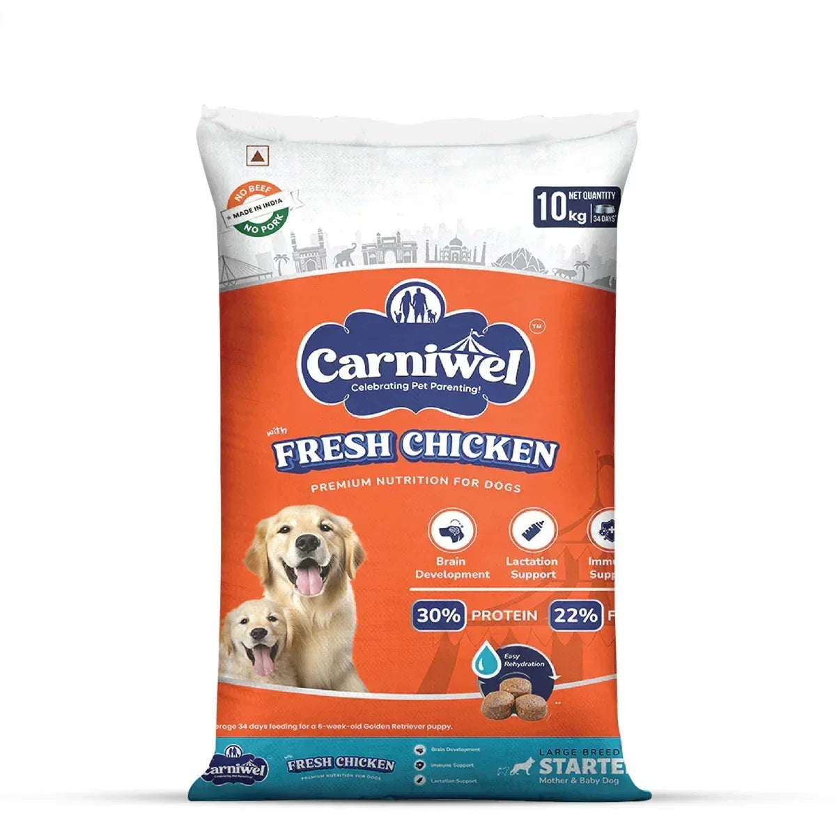 Carniwel Fresh Chicken Dry Dog Food for Large Breed, Starter - Zigly