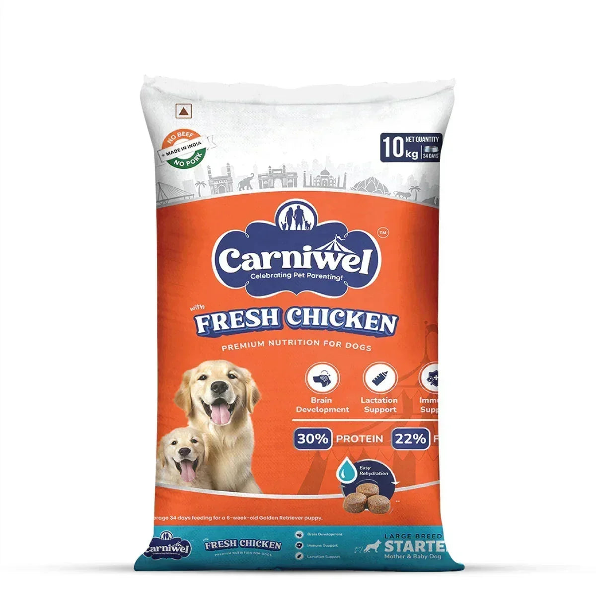 Carniwel Fresh Chicken Dry Dog Food for Large Breed, Starter - Zigly