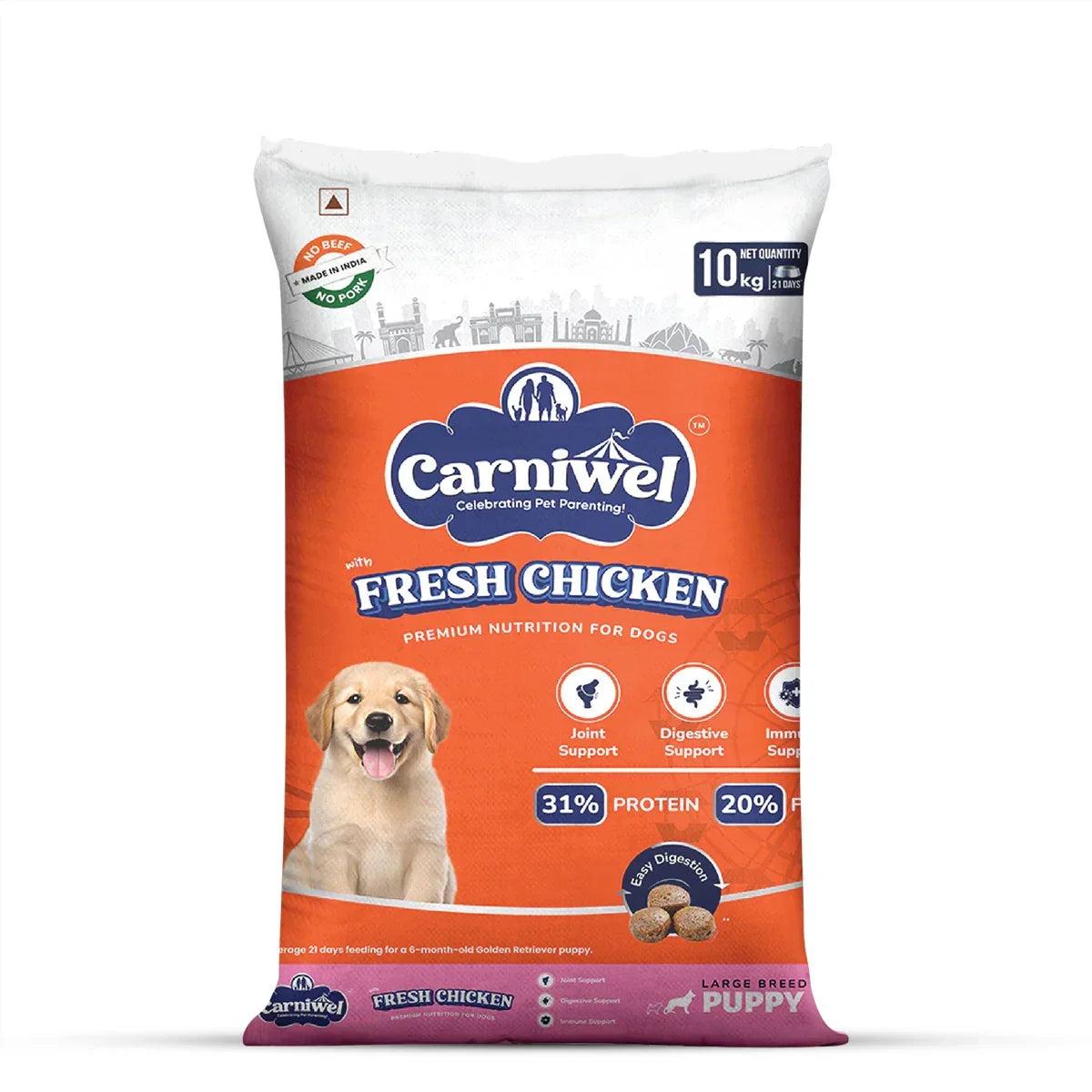 Carniwel Fresh Chicken Dry Dog Food for Large Breed, Puppy - Zigly