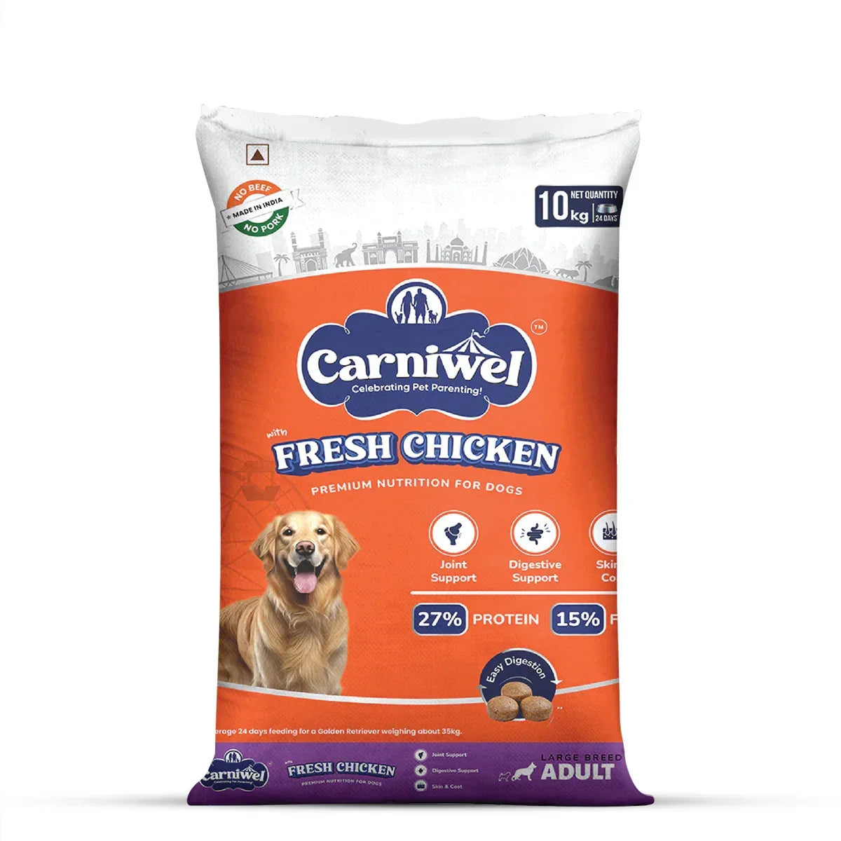 Carniwel Fresh Chicken Dry Dog Food for Large Breed, Adult - Zigly