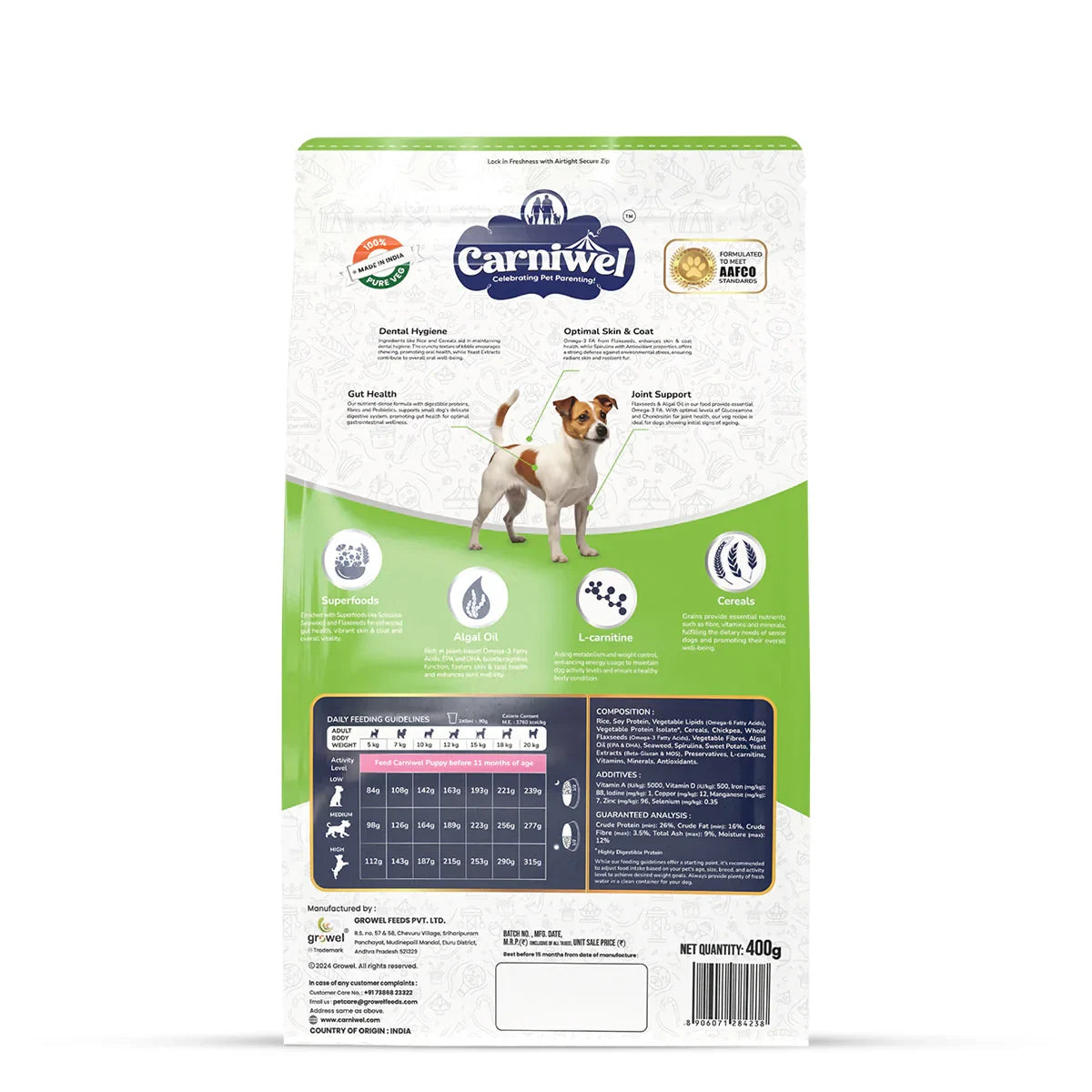 Carniwel Veg with Superfoods Dry Dog Food for Small Breed, Adult - Zigly