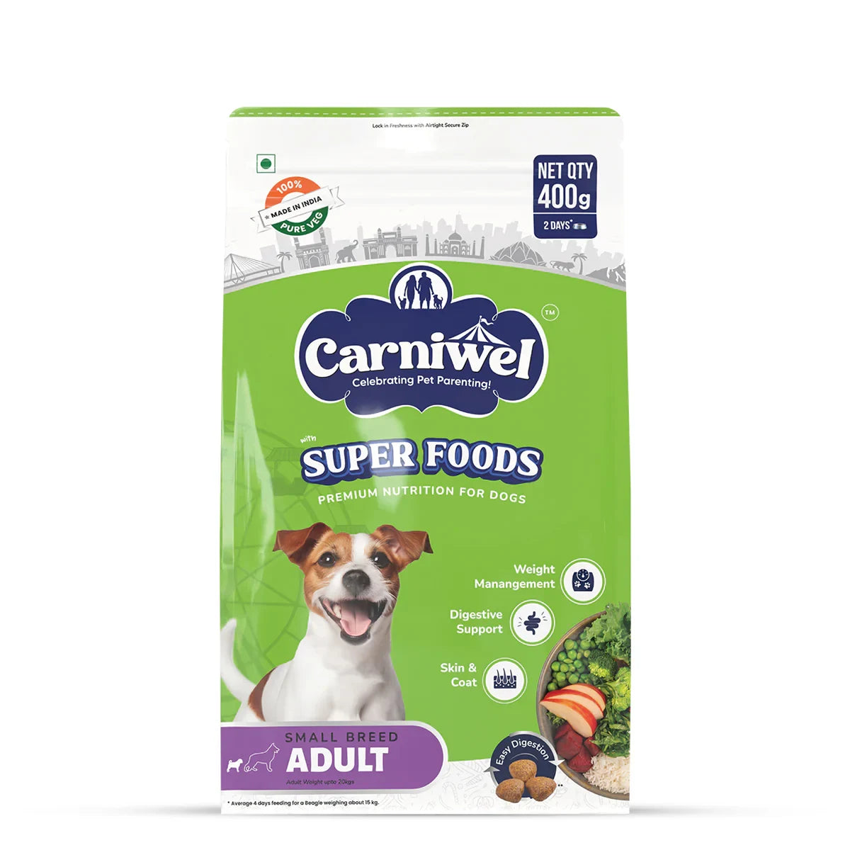 Carniwel Veg with Superfoods Dry Dog Food for Small Breed, Adult - Zigly