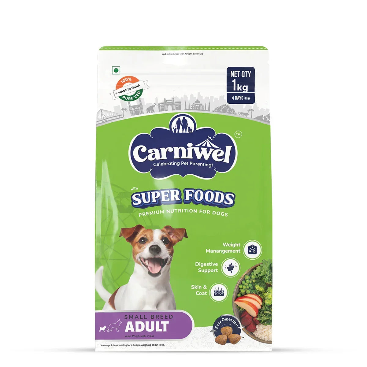 Carniwel Veg with Superfoods Dry Dog Food for Small Breed, Adult - Zigly