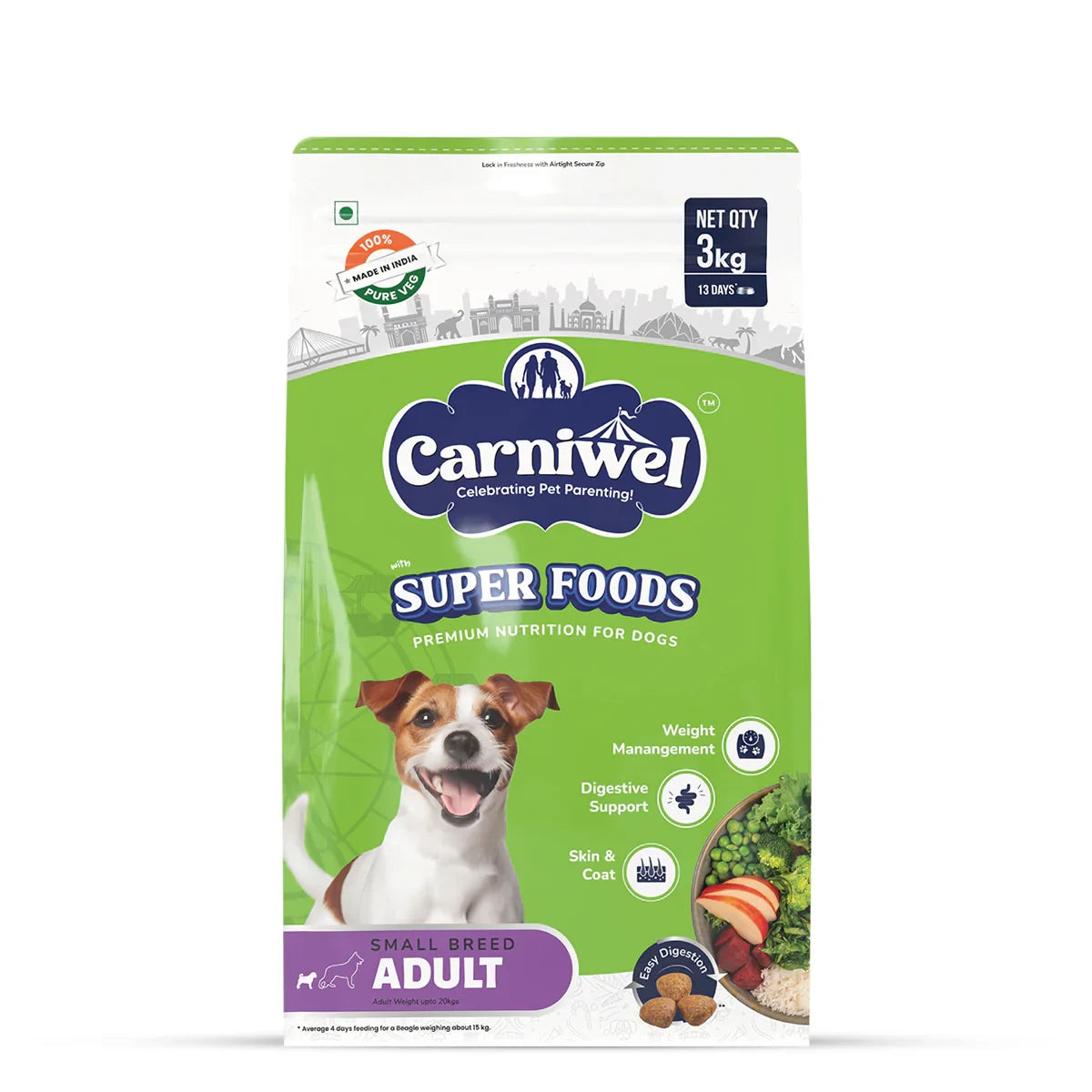 Carniwel Veg with Superfoods Dry Dog Food for Small Breed, Adult - Zigly