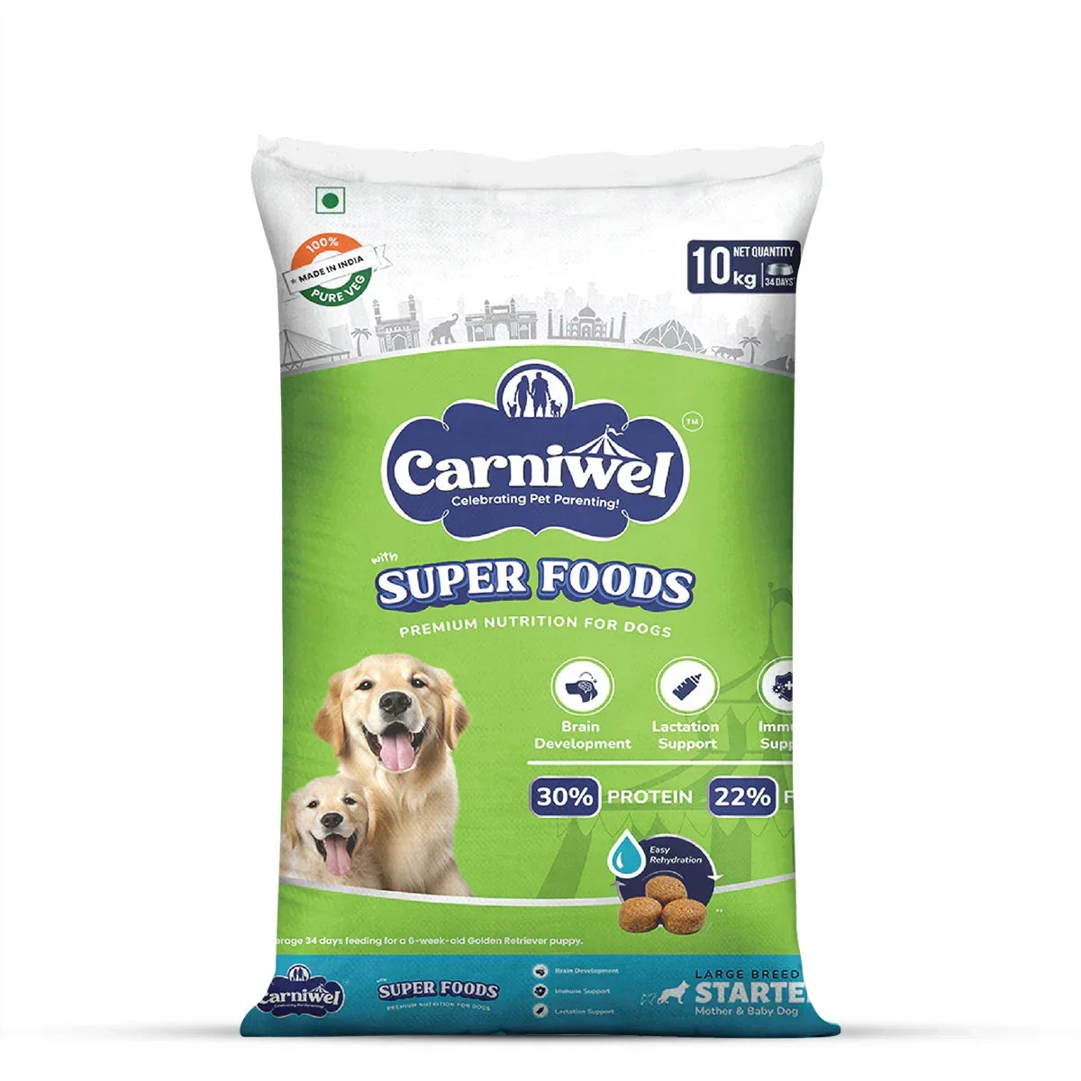 Carniwel Veg with Superfoods Dry Dog Food for Large Breed, Starter - Zigly