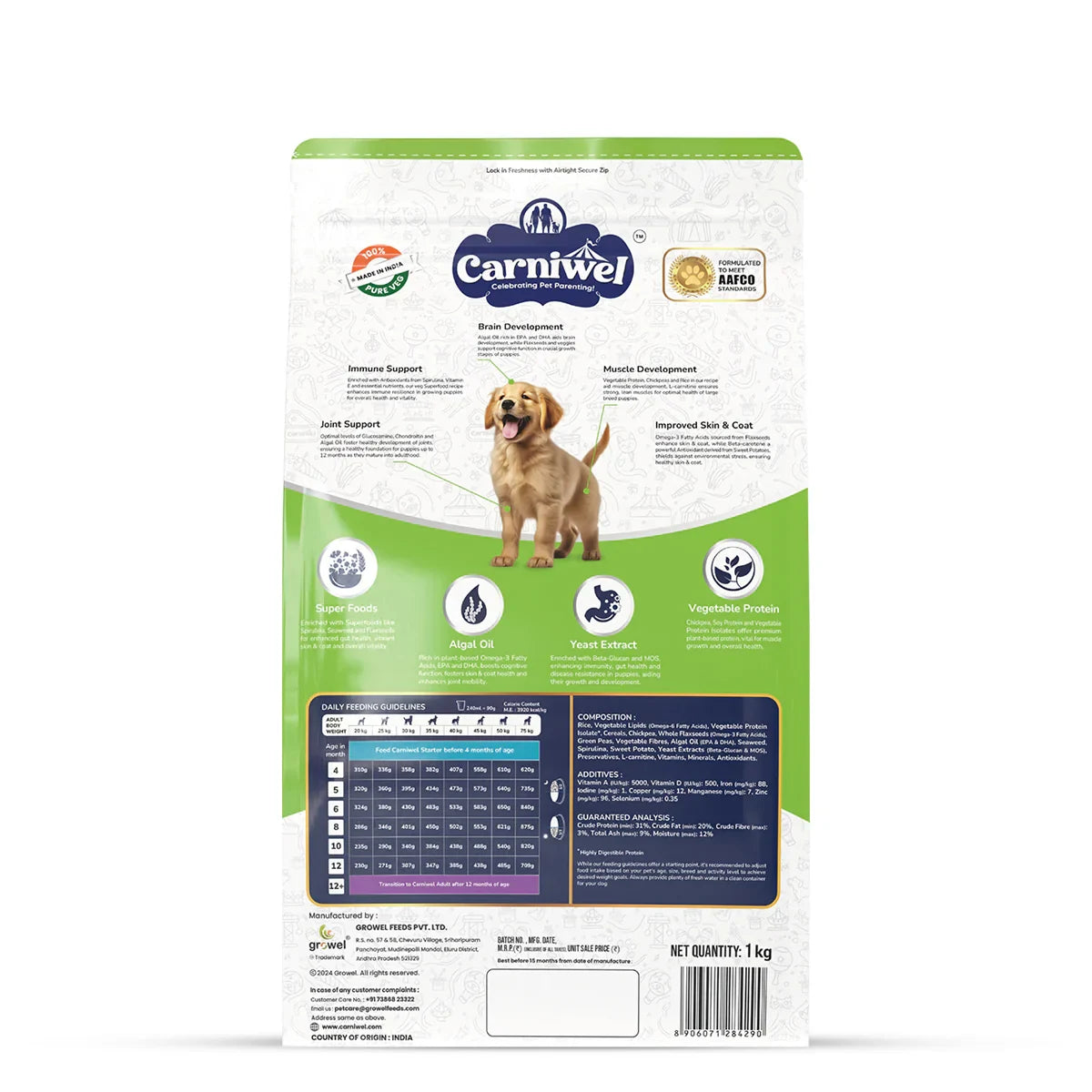 Carniwel Veg with Superfoods Dry Dog Food for Large Breed, Puppy - Zigly