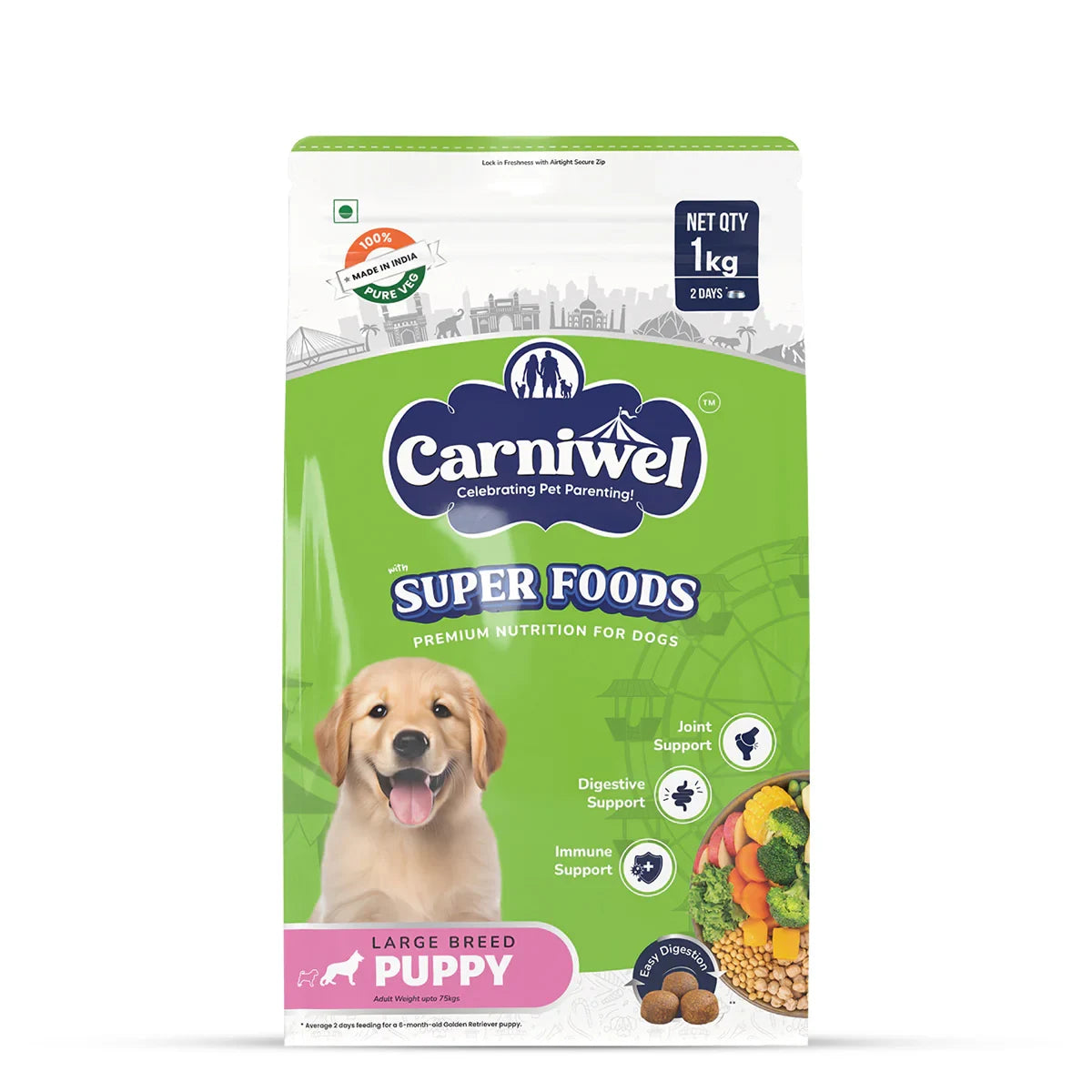 Carniwel Veg with Superfoods Dry Dog Food for Large Breed, Puppy - Zigly