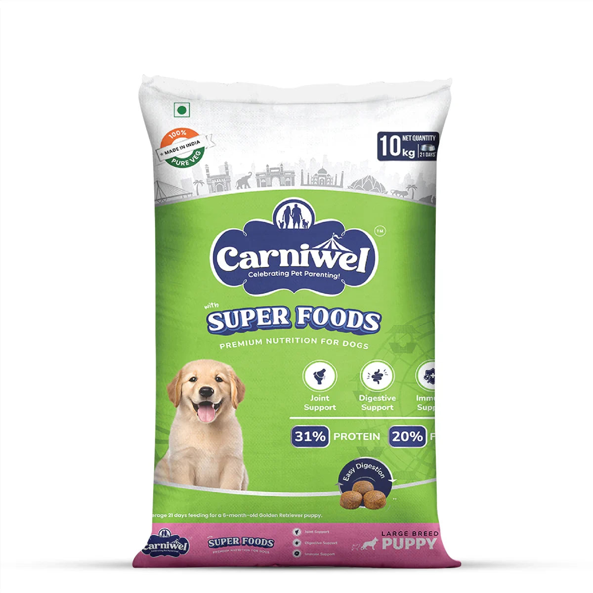 Carniwel Veg with Superfoods Dry Dog Food for Large Breed, Puppy - Zigly