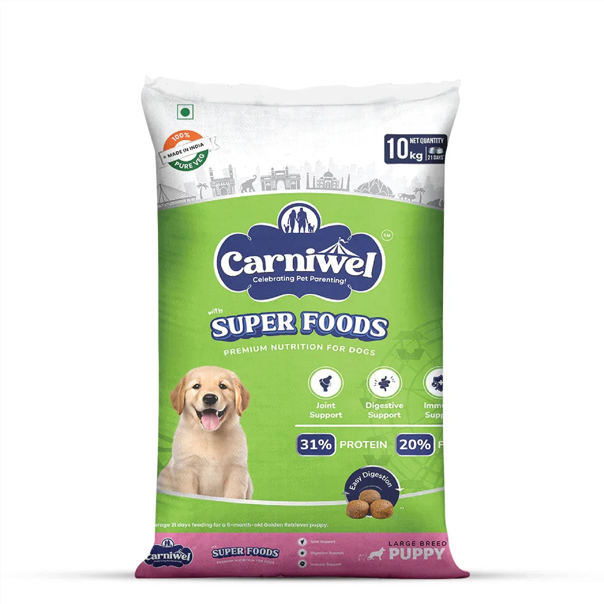 Carniwel Veg with Superfoods Dry Dog Food for Large Breed, Puppy - Zigly