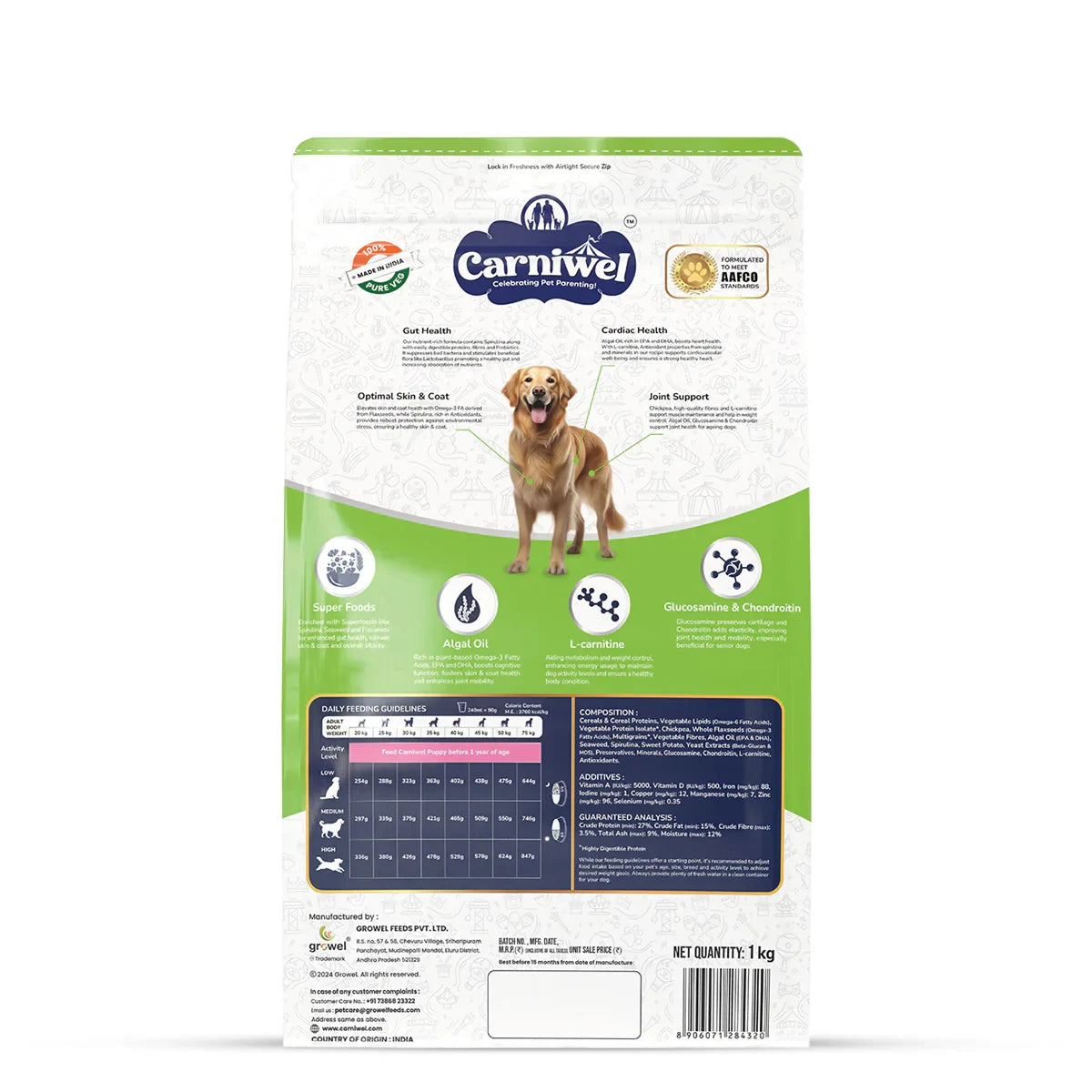 Carniwel Veg with Superfoods Dry Dog Food for Large Breed, Adult - Zigly