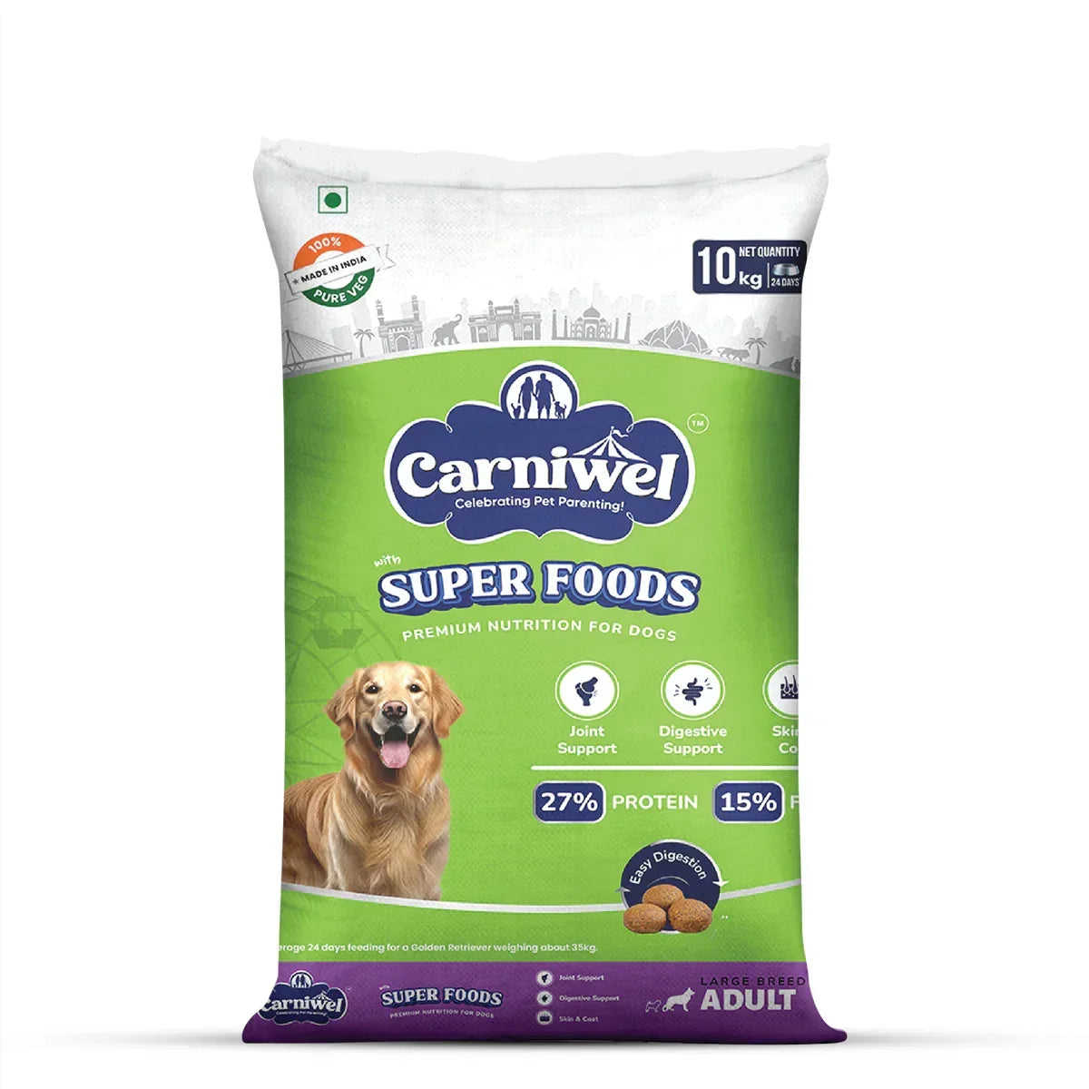 Carniwel Veg with Superfoods Dry Dog Food for Large Breed, Adult - Zigly