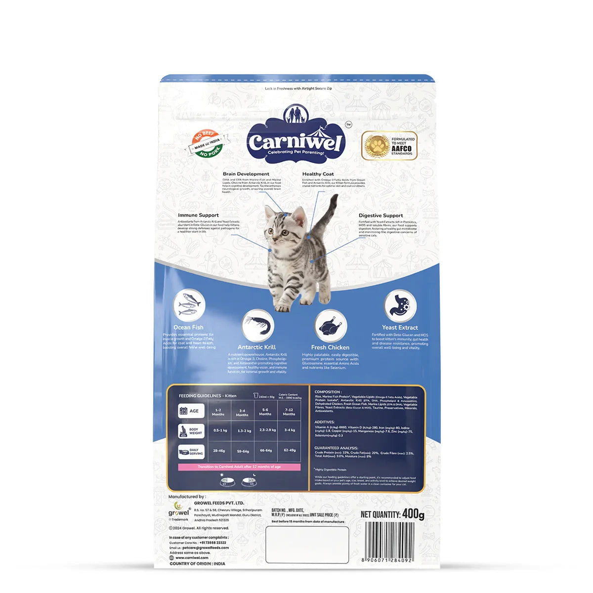 Carniwel Ocean Fish & Krill Dry Cat Food, Kitten - Zigly