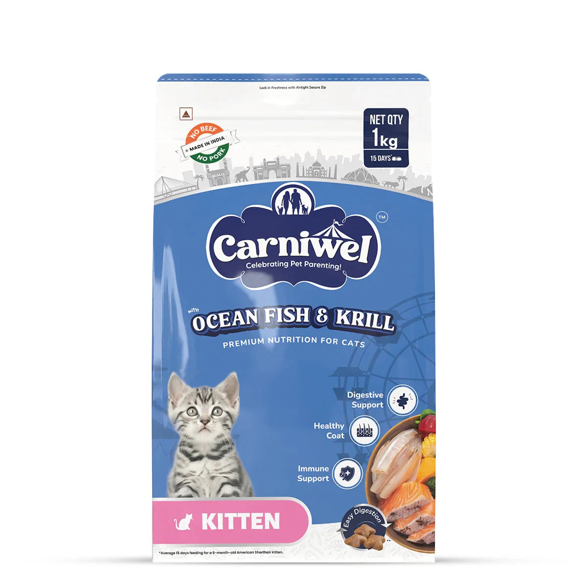 Carniwel Ocean Fish & Krill Dry Cat Food, Kitten - Zigly