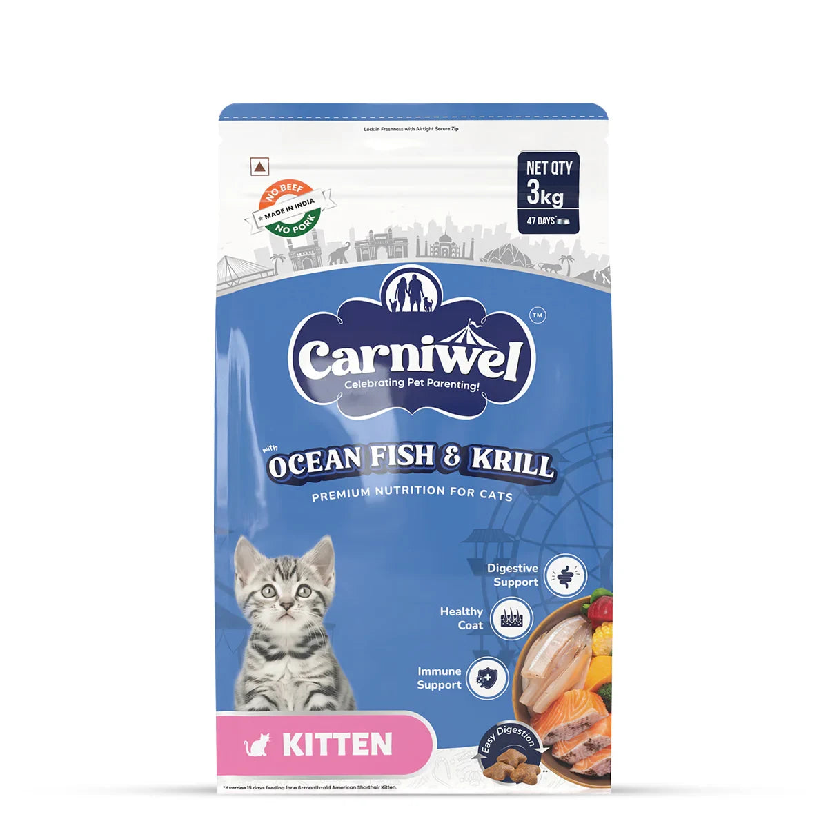 Carniwel Ocean Fish & Krill Dry Cat Food, Kitten - Zigly