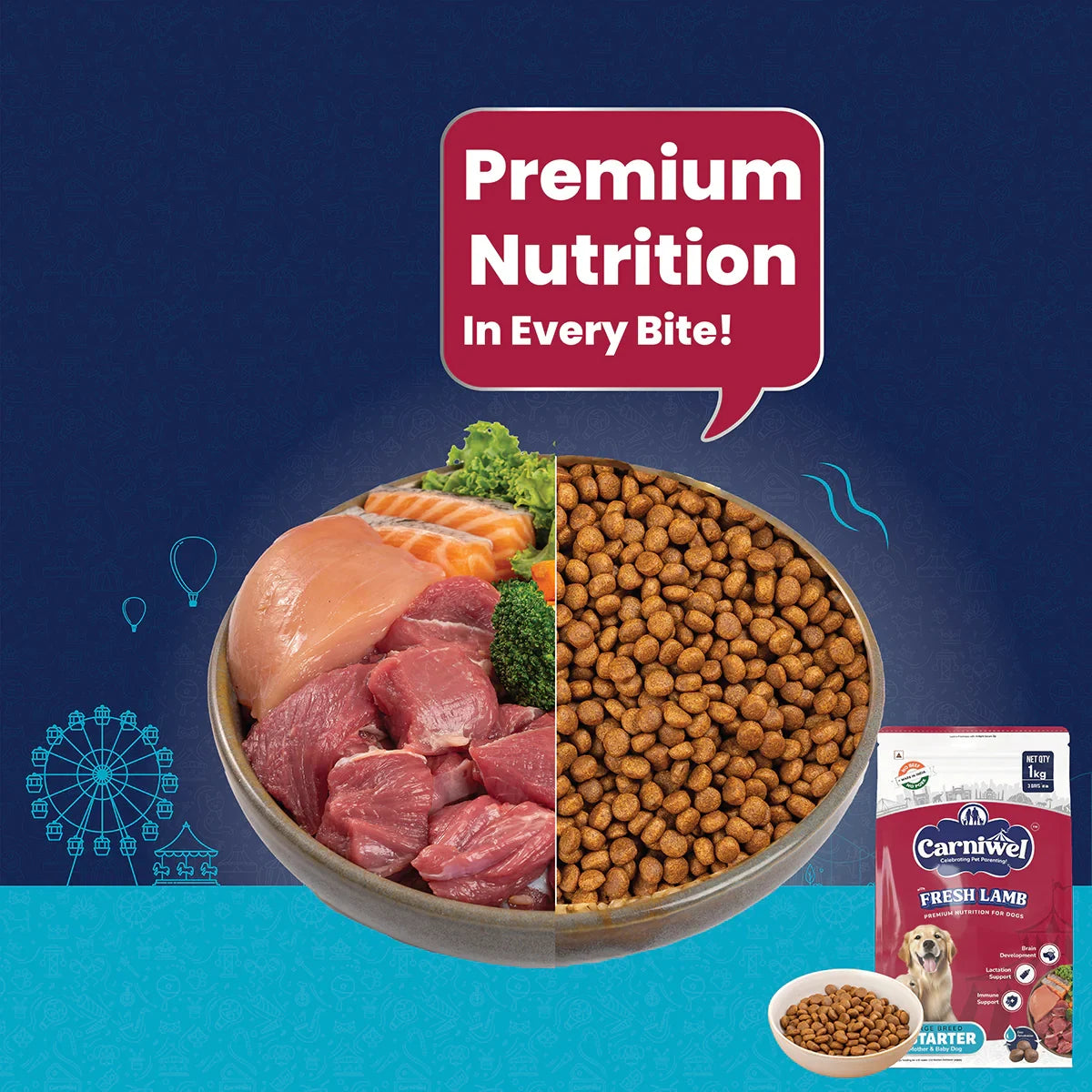 Carniwel Fresh Lamb Dry Dog Food for Large Breed, Starter - Zigly