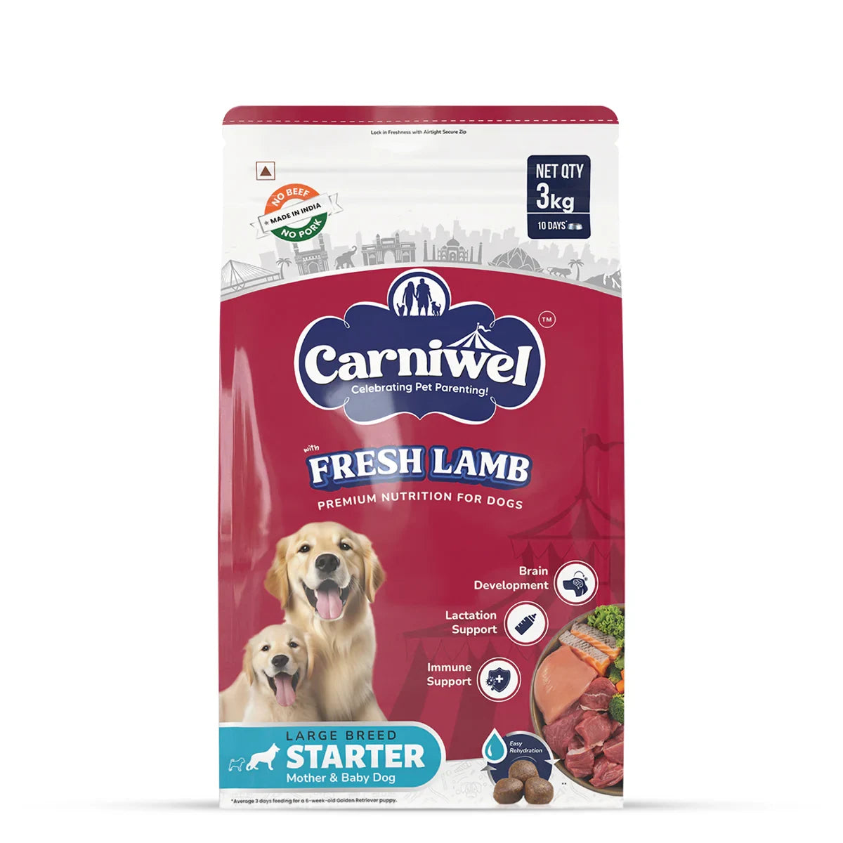 Carniwel Fresh Lamb Dry Dog Food for Large Breed, Starter - Zigly
