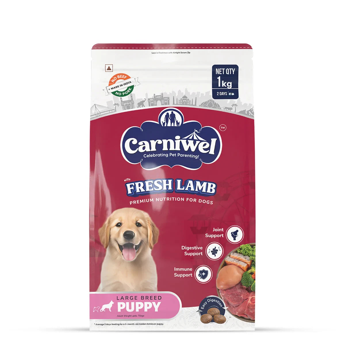 Carniwel Fresh Lamb Dry Dog Food for Large Breed, Puppy - Zigly