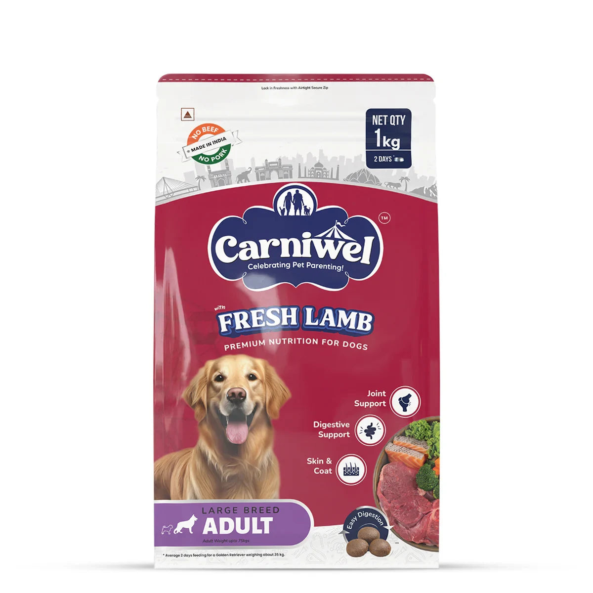 Carniwel Fresh Lamb Dry Dog Food for Large Breed, Adult - Zigly