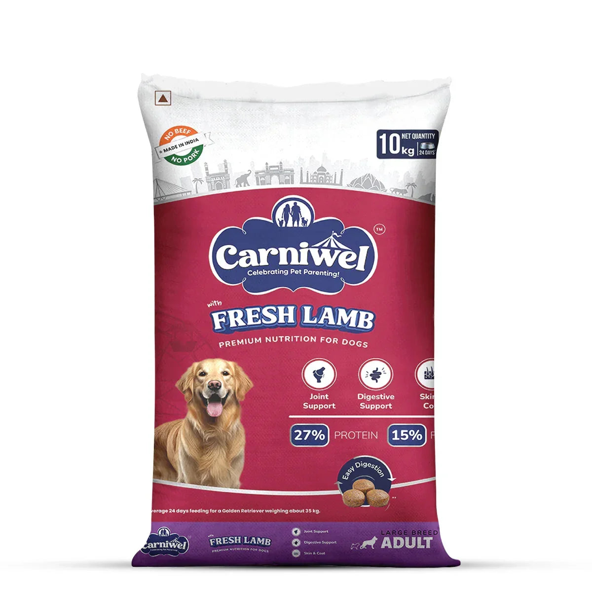 Carniwel Fresh Lamb Dry Dog Food for Large Breed, Adult - Zigly