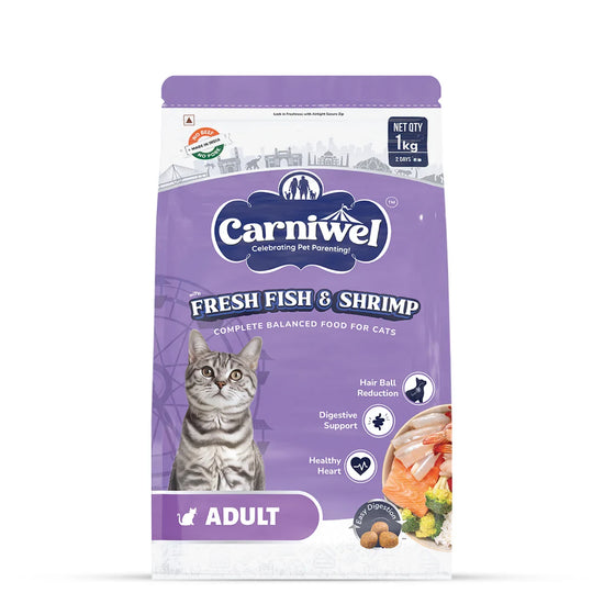 Carniwel Fresh Fish & Shrimp Dry Cat Food, Adult - Zigly