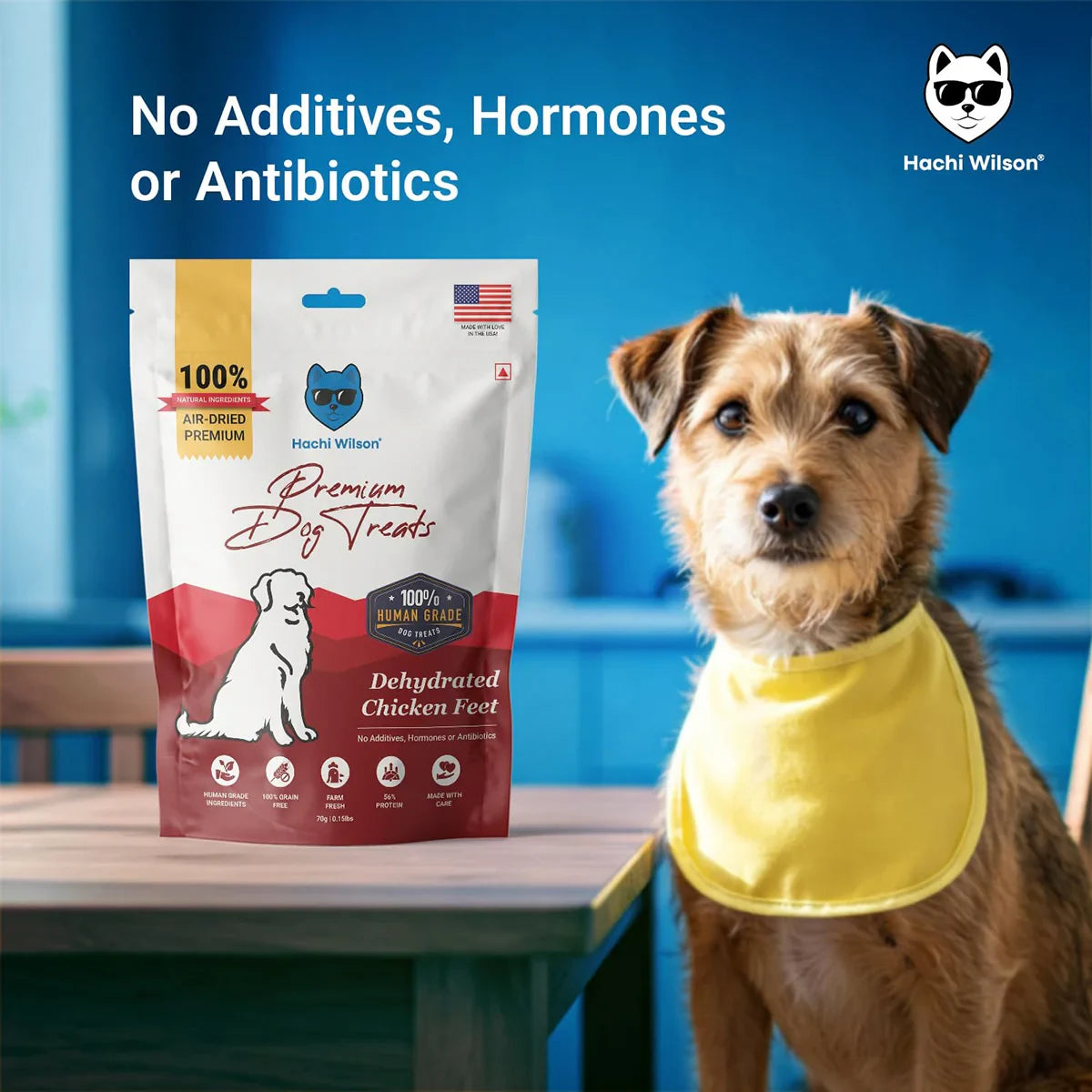 Hachi Wilson Premium Dehydated Chicken Feet Dog Treat - 70g - Zigly