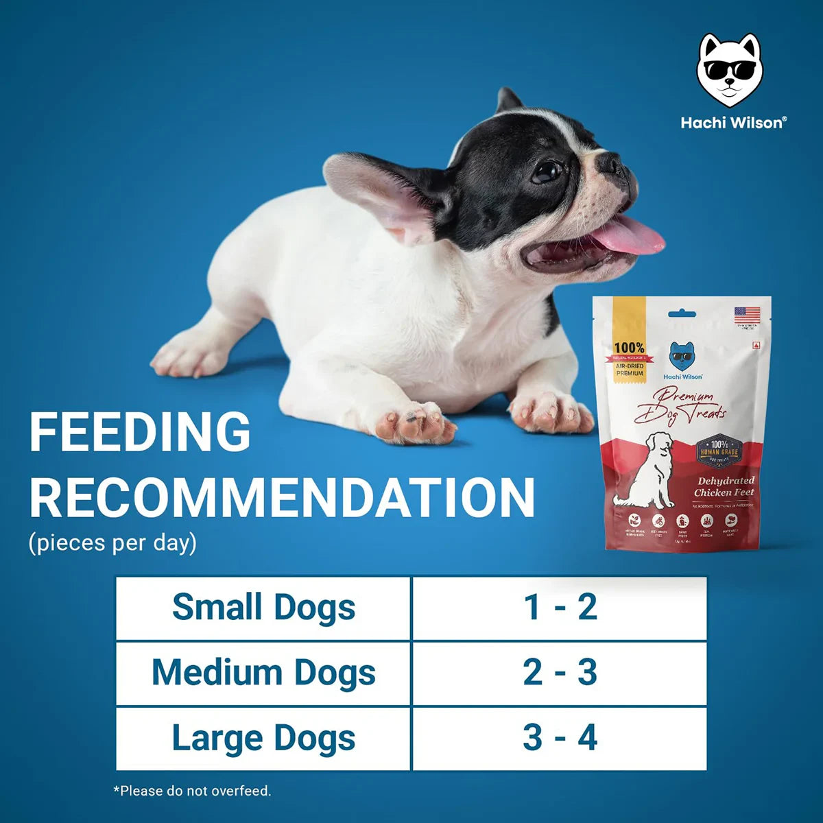 Hachi Wilson Premium Dehydated Chicken Feet Dog Treat - 70g - Zigly