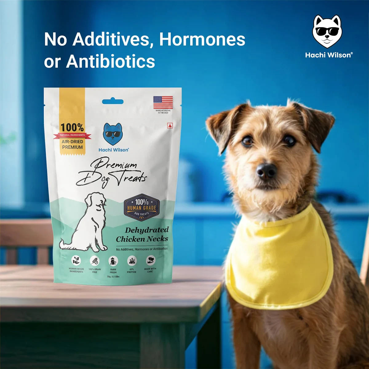 Hachi Wilson Premium Dehydrated Chicken Neck Dog Treat - 70g - Zigly