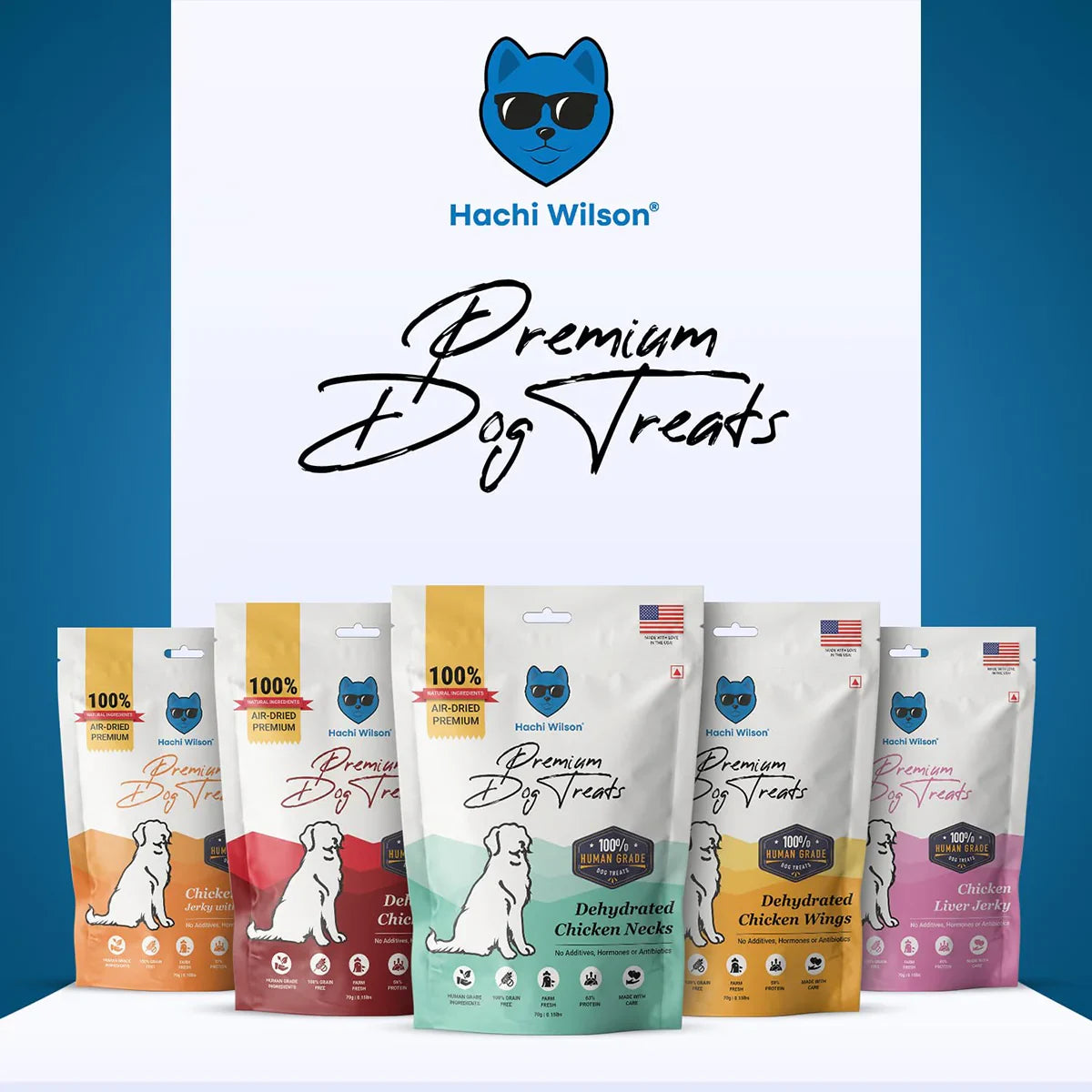 Hachi Wilson Premium Dehydrated Chicken Neck Dog Treat - 70g - Zigly