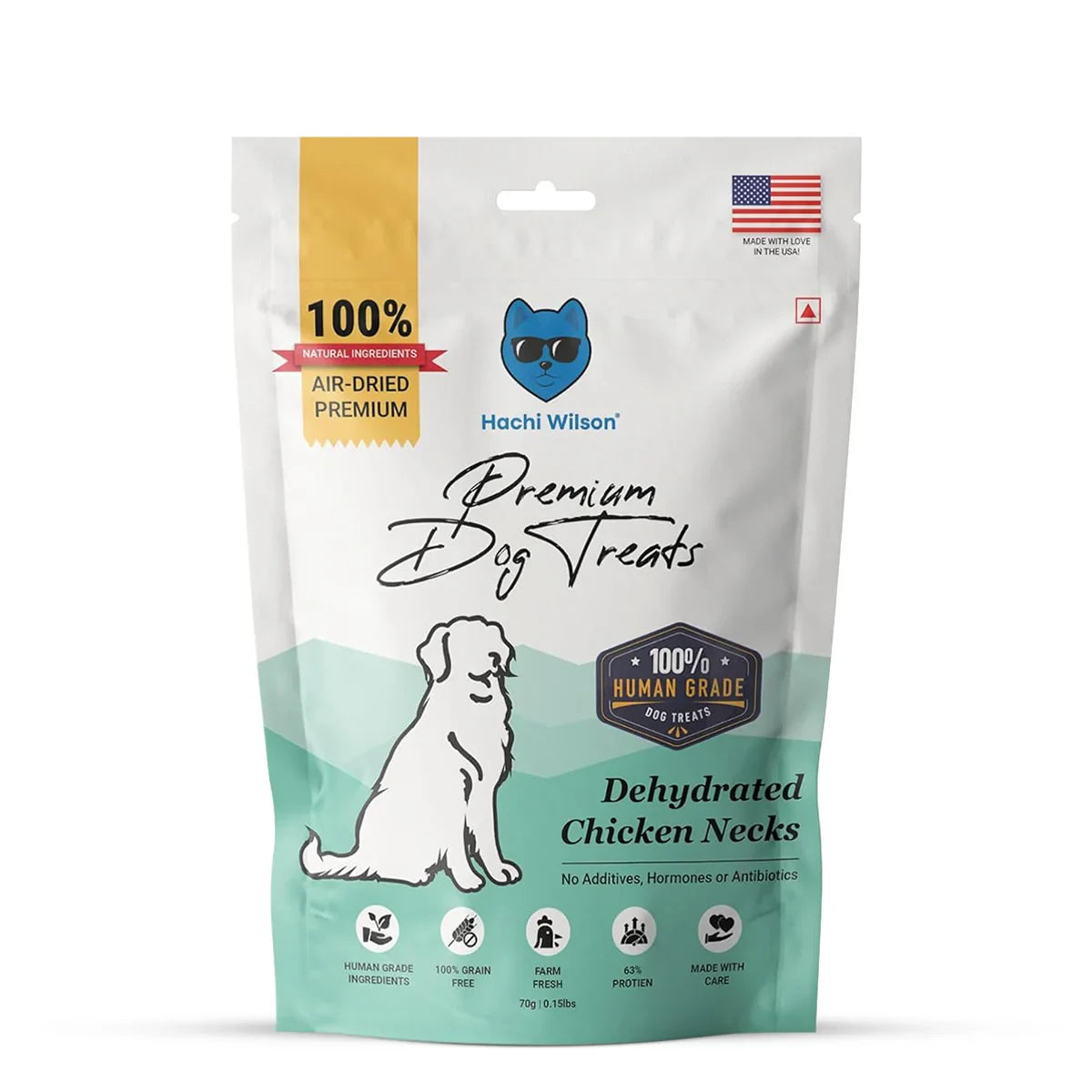 Hachi Wilson Premium Dehydrated Chicken Neck Dog Treat - 70g - Zigly
