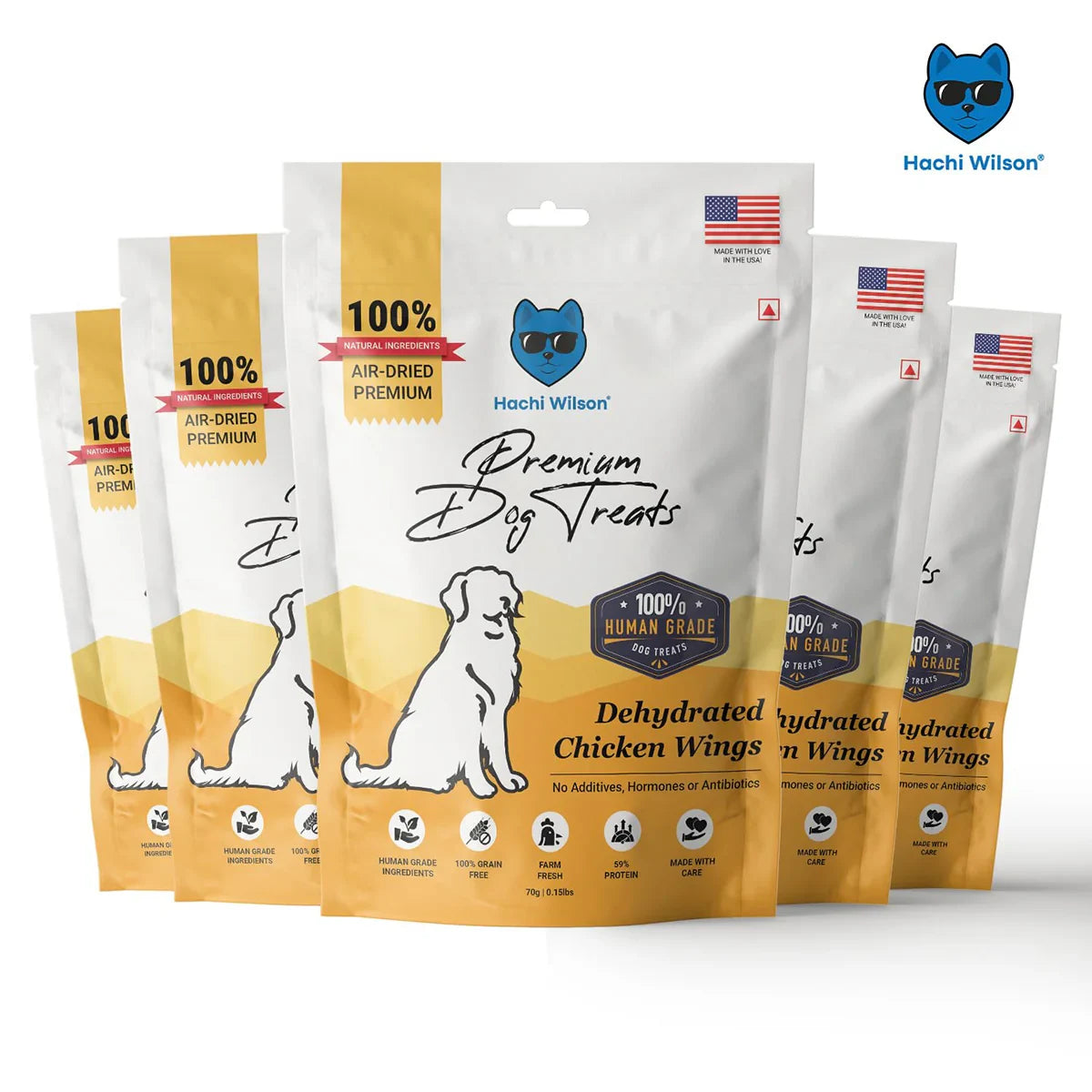 Hachi Wilson Premium Dehydrated Chicken Wings Dog Treat - 70g - Zigly