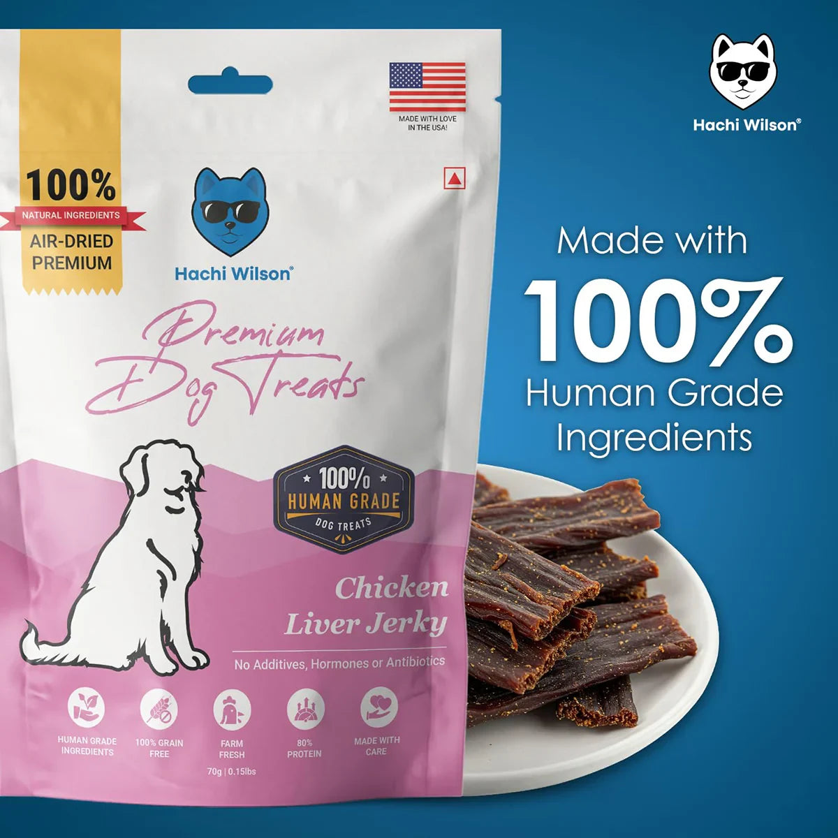 Hachi Wilson Chicken Liver Jerky Premium Dog Treat - 70g - Zigly