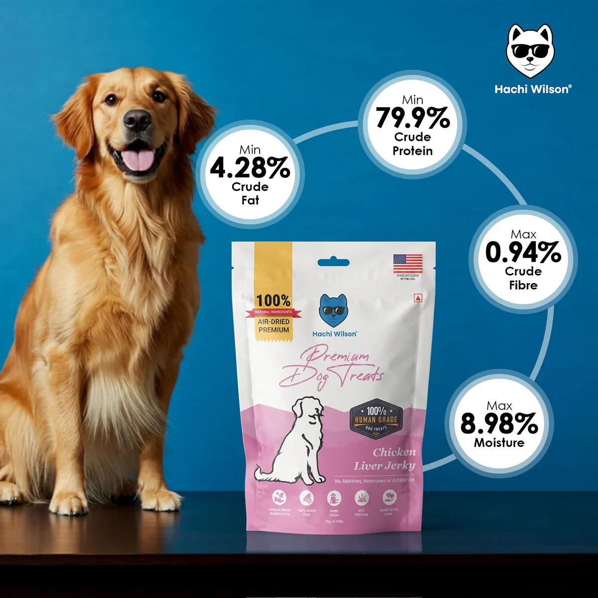 Hachi Wilson Chicken Liver Jerky Premium Dog Treat - 70g - Zigly