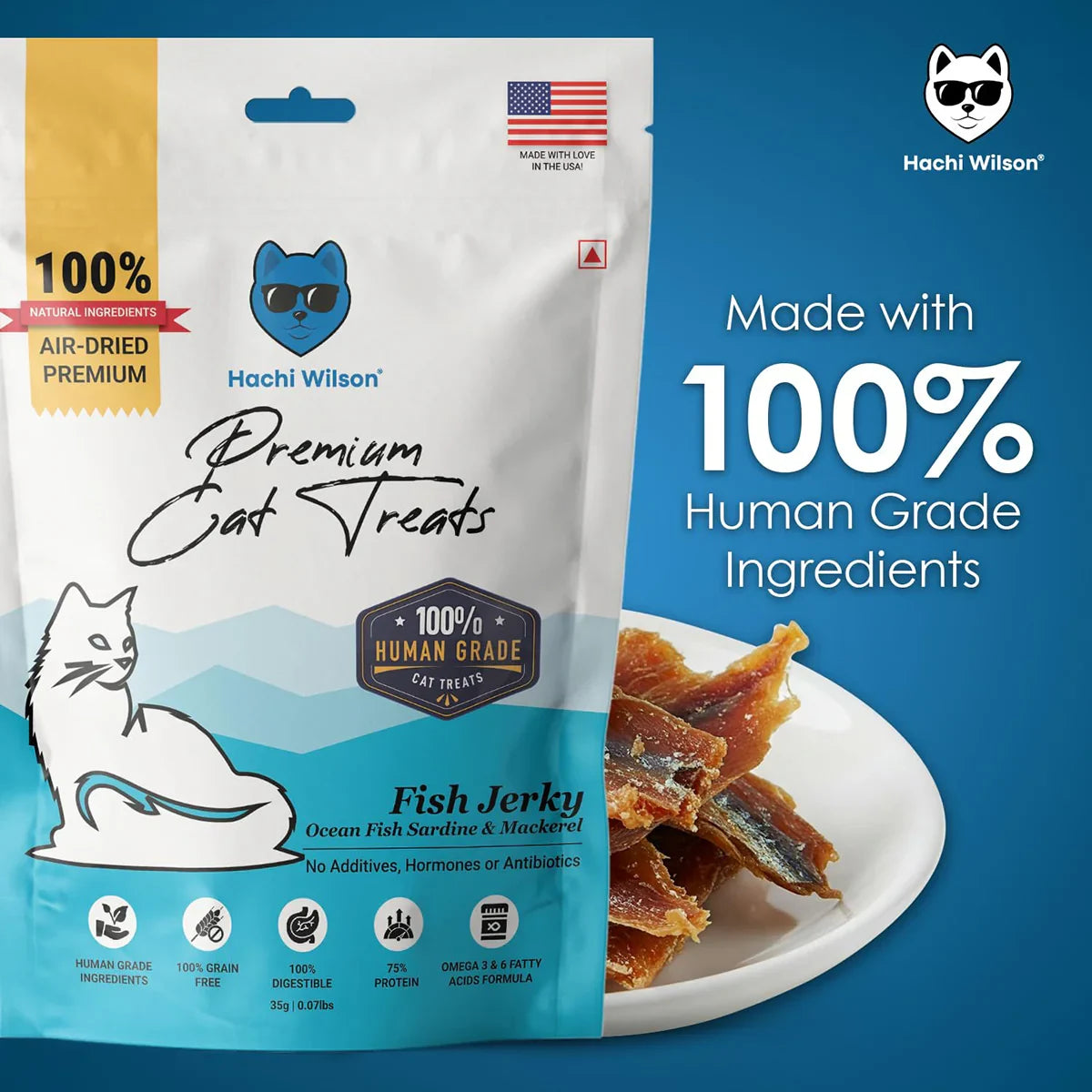 Hachi Wilson Ocean Fish Sardine & Mackerel Cat Treat - 35g - Zigly