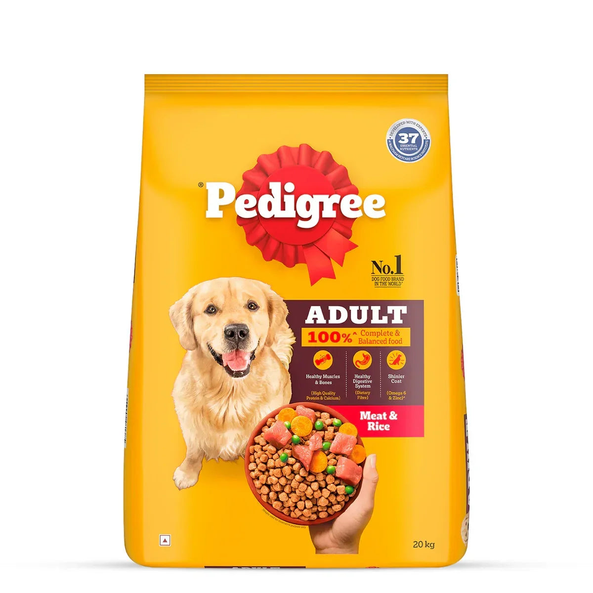 Pedigree Meat & Rice Dry Dog Food - All Breed Adult - Zigly