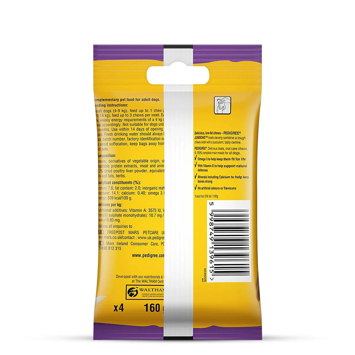 Pedigree Jumbone Chicken & Lamb Mini Adult Dog Treat - 4 Sticks - 160g - Zigly