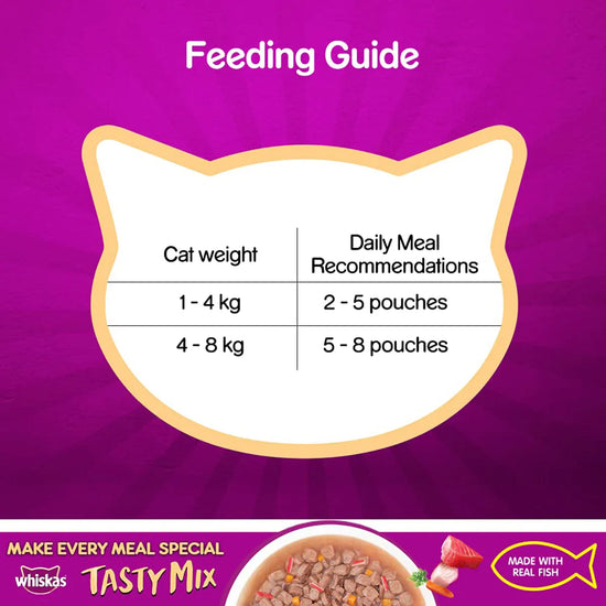 Whiskas Tasty Mix Tuna with Kanikama & Carrot In Gravy Wet Cat Food - All Breed Adult (1+ year) - 70g Pouch - Zigly