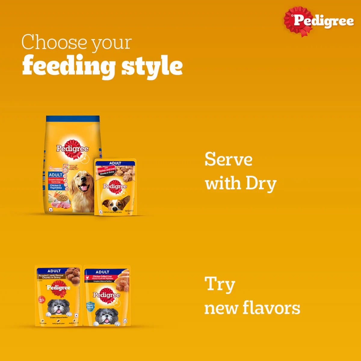 Pedigree Chicken & Liver Chunks in Gravy Wet Dog Food - All Breed Adult - Zigly