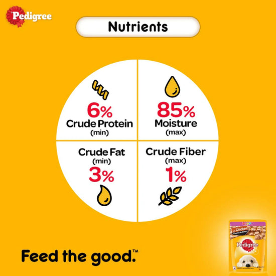 Pedigree Chicken Chunks in Gravy Wet Dog Food - All Breed Puppy - Zigly