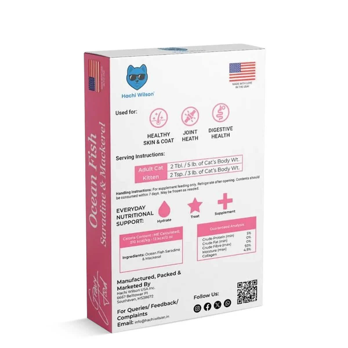 Hachi Wilson Ocean Fish Sardine & Mackerel Premium Gravy Cat Food - 100g - Zigly